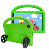 Wheel Samsung Tablet Case For Tab A 10.1 T510/T515(2019) Shockproof Stand Cover With Handle Stand-Green