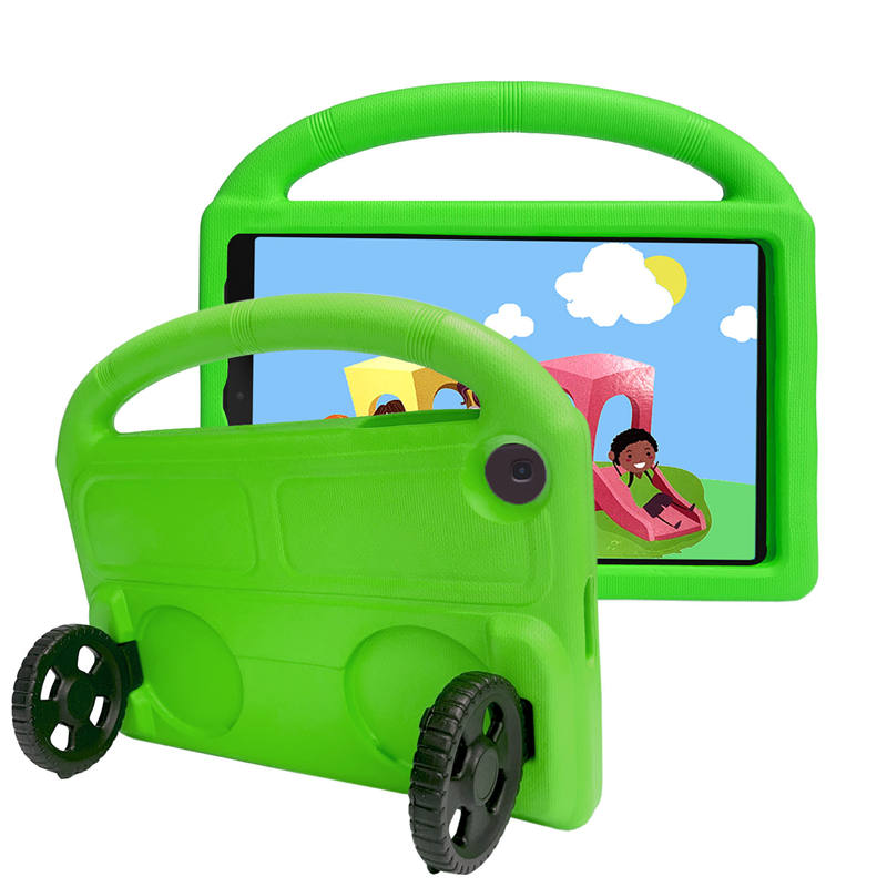 Wheel Samsung Tablet Case For Tab A 10.1 T510/T515(2019) Shockproof Stand Cover With Handle Stand-Green