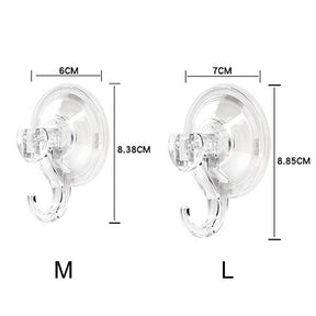 6 Pcs Bathroom Clear Suction Hooks Reusable Vacuum Suction Cup Hook Multi-Use for Home
