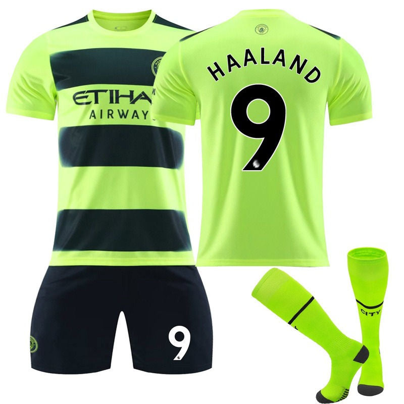 HAALAND #9 Manchester Second Away Jersey 2022/23 Soccer Jersey Kit For Adult Kids