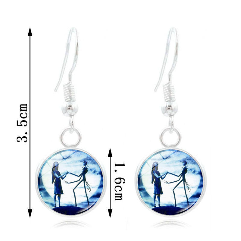 The Nightmare Before Christmas Moon Pendant Necklace Earrings Bracelet Charms Gift Set-1