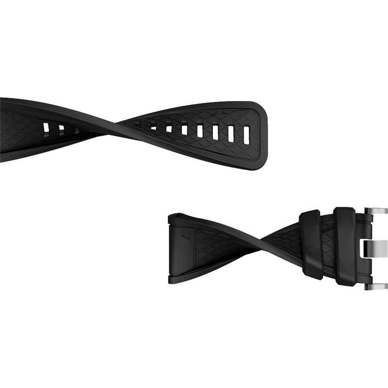 Soft Silicone Watch Strap For Garmin Fenix 2 Easy Fit 26mm Width Smart Watch Accessories Black Buckle-Black