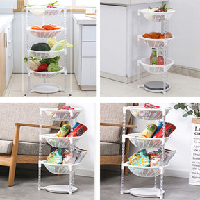 Stacking Fruit Basket Plastic for Kitchen Bathroom Organization-5 Tiers