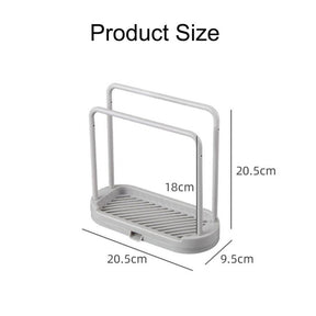 Kitchen Drain Rack Tray for Sponge Dishcloth Brush Storage-Grey