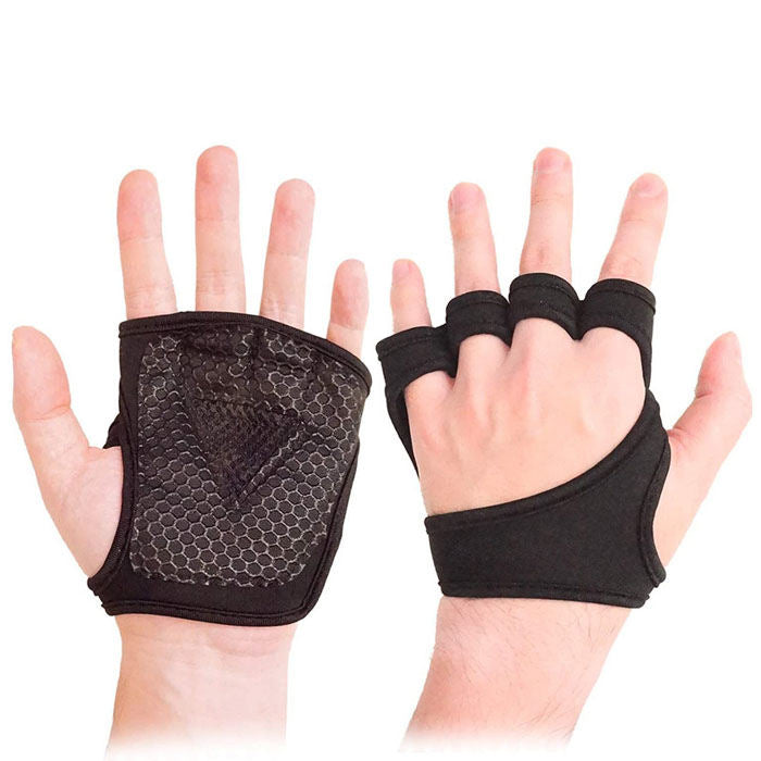 Full Palm Protection Weight-Lifting Workout Fitness Gloves-Black-LYX-08140