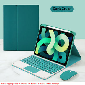 Keyboard Case For iPad Air 4/iPad Air 5/iPad Pro 11 Magnetic Detachable with Touch Panel Pen Slot-DarkGreen