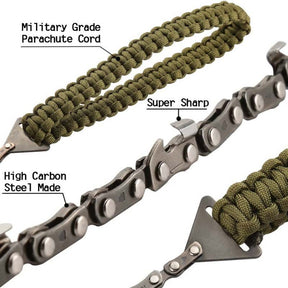 Pocket Chainsaw with Paracord Handle Wood Cutting for Camping