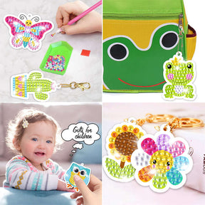 15 Pcs DIY Diamond Painting Keychain Kit Cute Crafts for Kids Ages 6-12