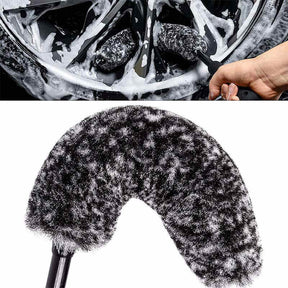 Metal Free Wheel Cleaner Brush Highly Absorbent Tire Brush for Cleaning Tires and Rims-Black