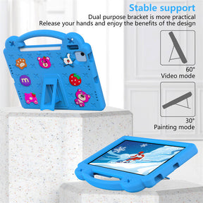 Strawberry iPad Case Shockproof with Handle Shoulder Strap for iPad 10th 2022-SkyBlue