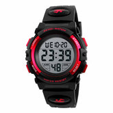 Kids Fashion Digital Watch Boys Sports Waterproof Led Watches-Red