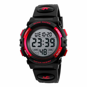 Kids Fashion Digital Watch Boys Sports Waterproof Led Watches-Red