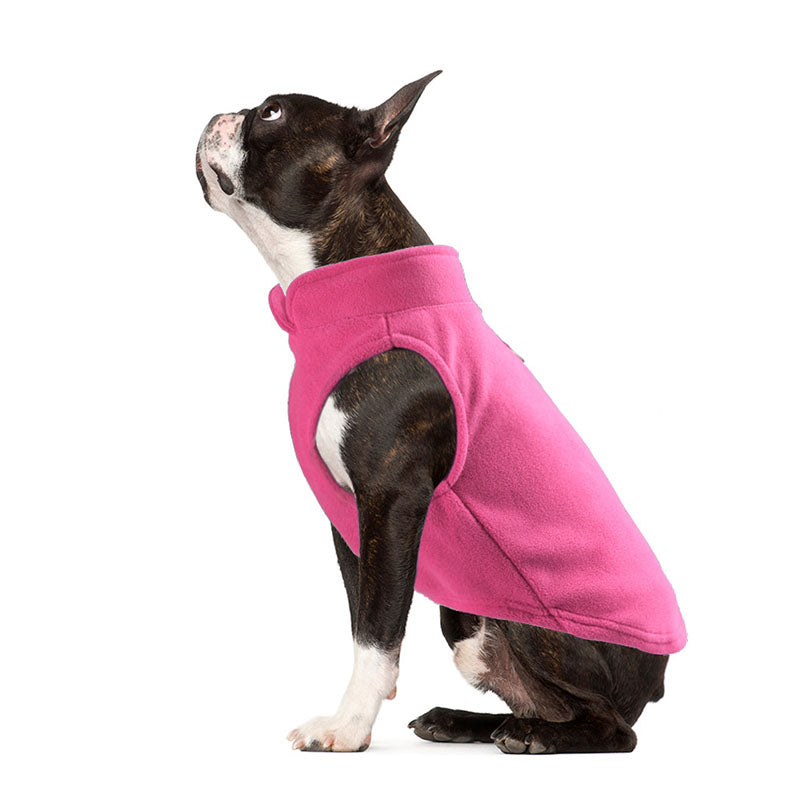 Dog Warm Vest Solid Color Pet Clothes for Small Medium Dogs and Cats-Pink