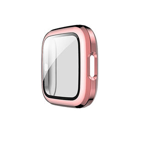 For Fitbit Versa 2 Electroplated PC Slim Full Cover Watch Case -Rose Gold