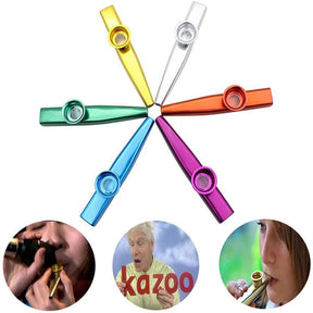 6Pcs Different Colors Metal Kazoos for Children Guitar, Ukulele, Violin, Piano Keyboard