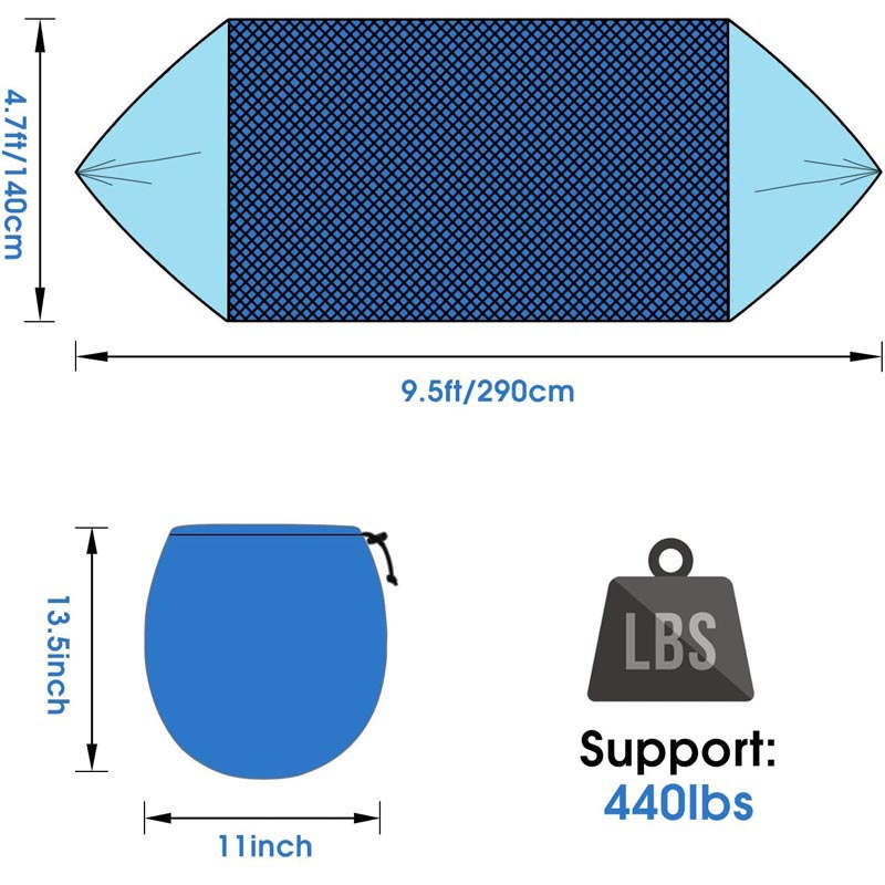 Large Camping Pop-up Parachute Hammock with Mosquito Net-Blue