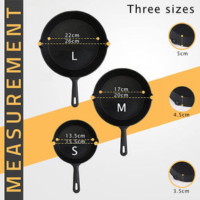 Cast Iron Skillet Kit 16cm 20cm and 25cm Frying Pans Camp Cookware