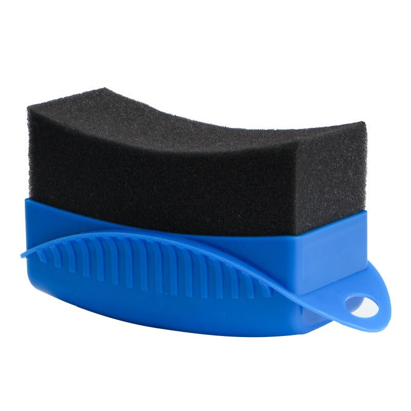 Car Tire Wipe Arc Sponge with Lid Car Cleaning Tool-Blue