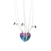 Broken 3-Split Heart Pendant Necklace for Boys and Girls