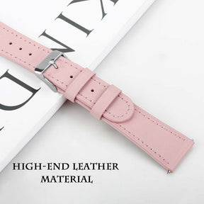 First Layer Cowhide Round Tail Leather Watch Band For Samsung Galaxy Watch 42/46mm Gear S3 Frontier/Classic(Pink)