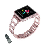 RZK Stainless Steel Watch Band Adjustable Wristbands for Apple IWatch Series SE/1/2/3/4/5/6 For Women-Rose Pink