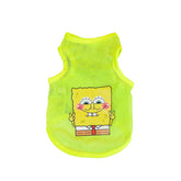 Dog Shirt Puppy Breathable Printed Mesh Clothes Vest T-Shirt Costume-Spongebob