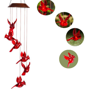 Colorful Solar Wind Chimes Gardening Gift for Mother And Grandma Christmas Decoration-RedBird