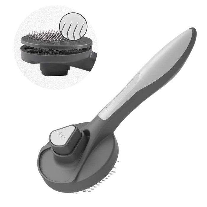 Cat Dog Grooming Brush Pet Self Cleaning Shedding Massage Combs-Gray