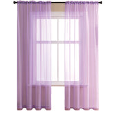 2 Panels Sheer Voile Rod Pocket Elegance Curtains for Living Room Bedroom-26