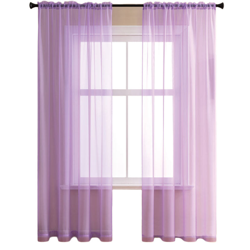 2 Panels Sheer Voile Rod Pocket Elegance Curtains for Living Room Bedroom-26