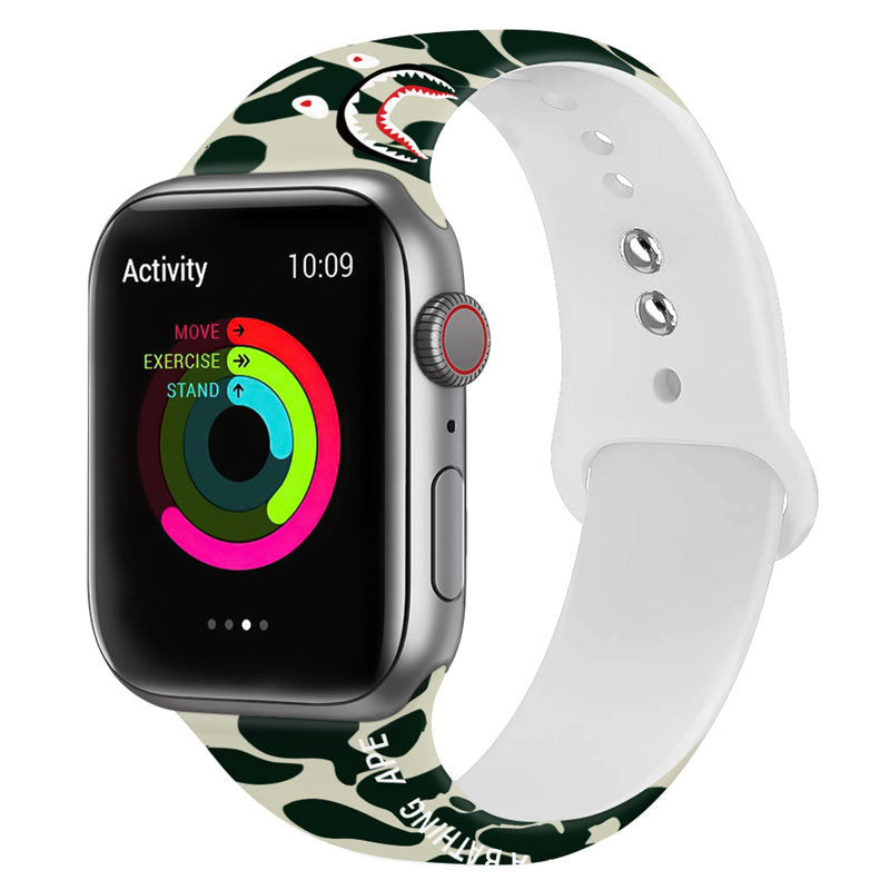 Street Fashion Printing Pattern Silicone Watchband for Apple Watch SE & Series 6/5/4/3/2/1-A8