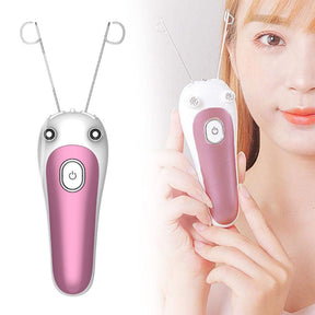 Electric Women Facial Hair Remover Beauty Facial Cotton Threading Hair Shaver-Pink