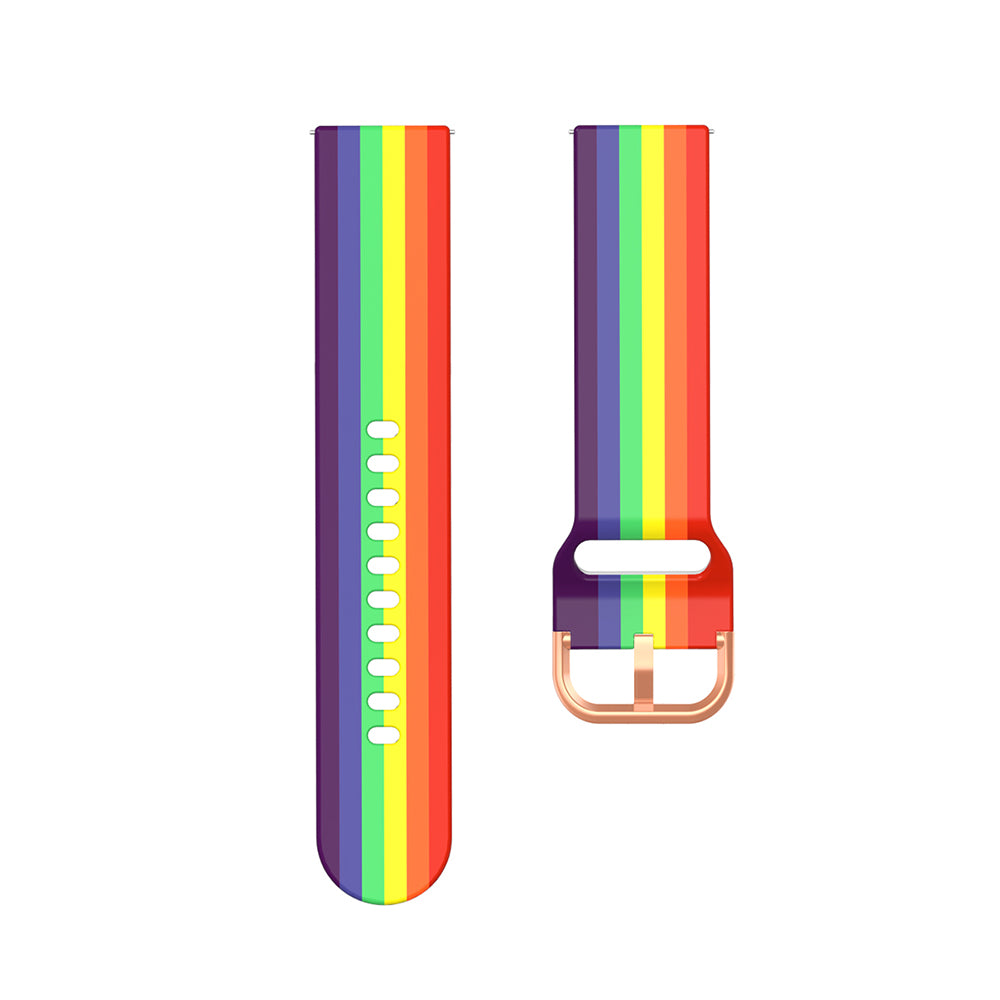 Rainbow Silicone Watch Band For Samsung Galaxy Watch 42/46mm Gear S3 Frontier/Classic(Rainbow)