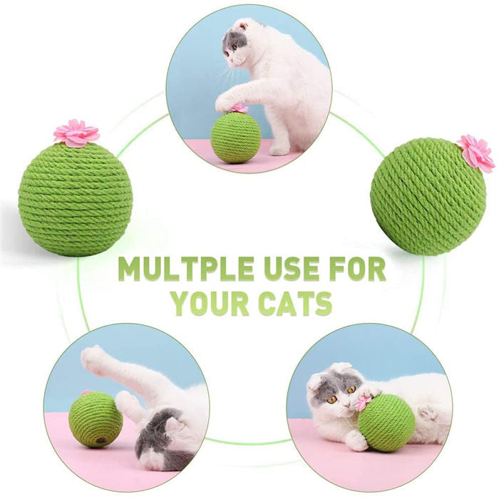 Cactus Cat Scratcher Balls Interactive Tilting Toys for Cats and Kittens