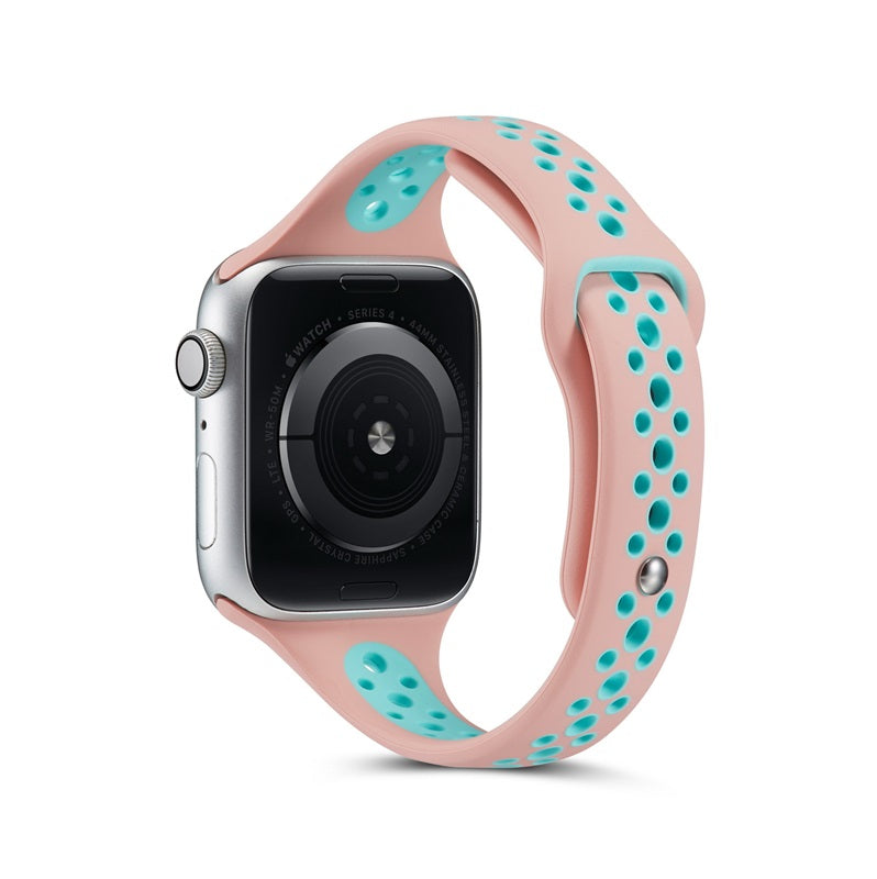 Nike Silicone Sport Breathable Watch For Apple iWatch Series-Pink Green