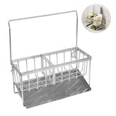 Sponge Holder with Auto Drain Tray Kitchen Sink Caddy Organizer