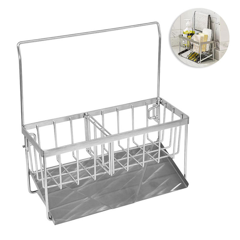 Sponge Holder with Auto Drain Tray Kitchen Sink Caddy Organizer