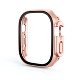 Screen Protector Case with Tempered Glass Film For Apple iWatch 8 Ultra -RoseGold