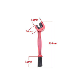 2Pcs Bicycle Motorcycle Chain Washing Cleaning Brush-Blue+Red