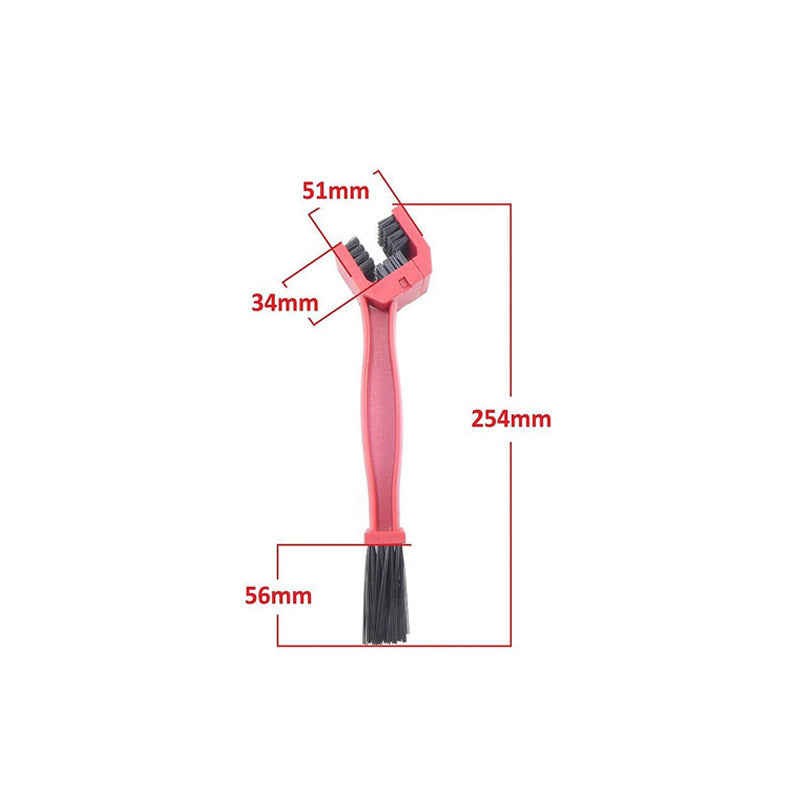 2Pcs Bicycle Motorcycle Chain Washing Cleaning Brush-Blue+Red