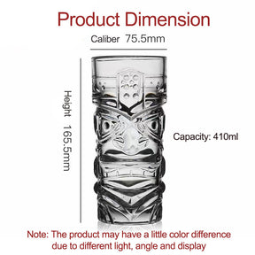 4Pack 14oz Tiki Cocktail Glasses Bar Hawaiian Style Glass