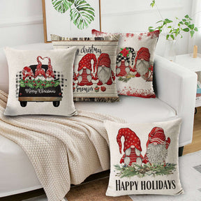 Set of 4 Christmas Pillow Covers 45 x 45 cm Cushion Pillowcase Decorations-Set5