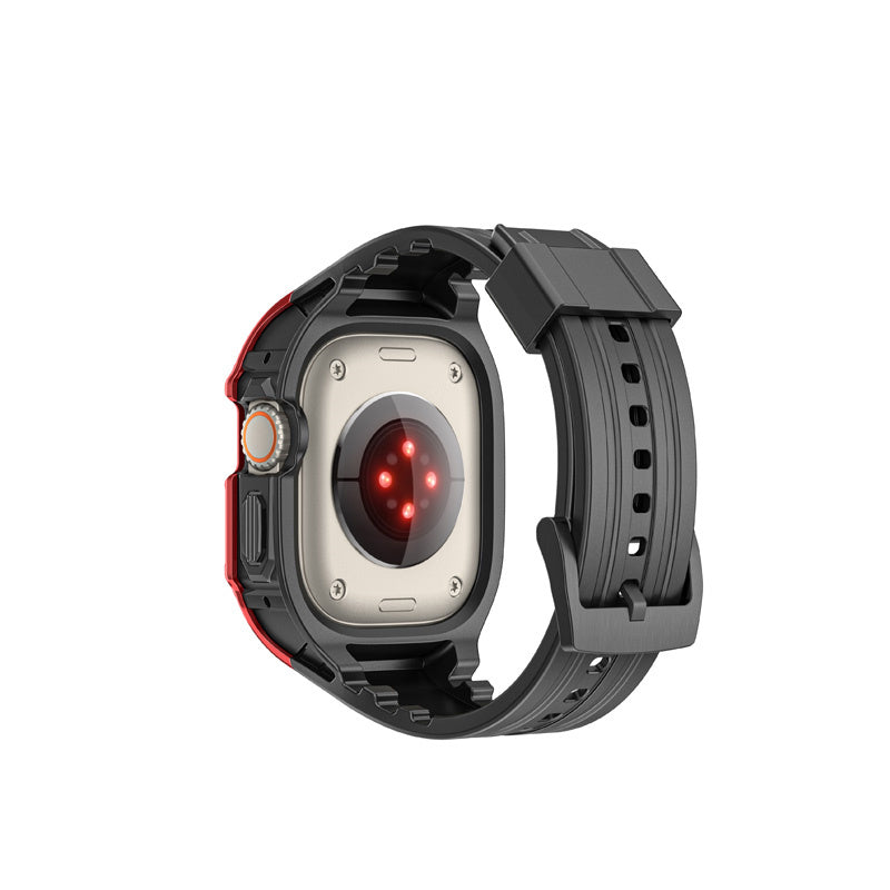 Military Watchbands with Heavy Duty Case TPU for iWatch Ultra-BlackB
