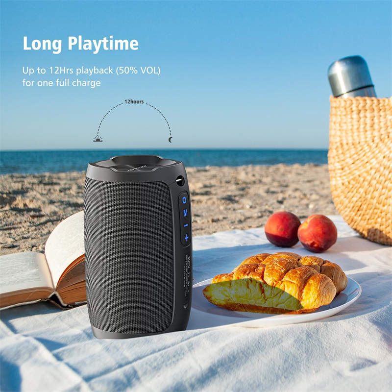 Bluetooth Speaker Portable Wireless Loud Stereo Sound Rich Bass for Home Outdoor-Grey