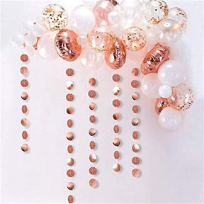 Glitter Rose Gold Circle Dots Garland Party Decoration Backdrop Background Decor for Wedding Birthday Baby Shower