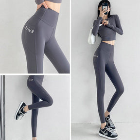 Womens Leggings High Waisted with Pockets Yoga Pants for Spring Fall-Grey