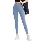High Waisted Leggings for Women Stretchy Soft Yoga Pants with Pockets-Blue