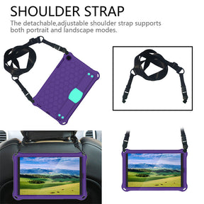 Hive SamSung Tab A 10.1 T510/T515(2019) Tablet Case Durable Stand Cover With Shoulder Strap-PurpleAqua