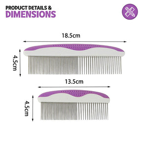 Pet Stainless Steel Teeth Easily Remove Dirt Combs with Non-Slip Comfortable Handle