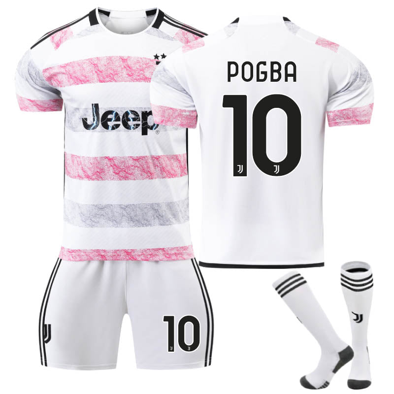 Juventus Away Jersey POGBA #10 Soccer Jersey Kids Adult 3-Pieces Jersey Kits